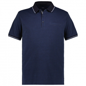 Poloshirt mit Kontrastdetails dunkelblau_6300 | 6XL