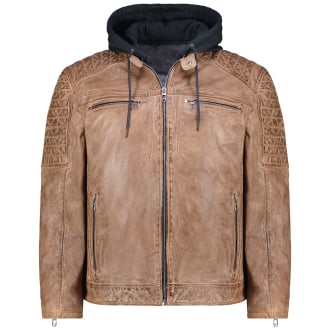 Lederjacke im Biker-Stil hellbraun_DESERT | 64