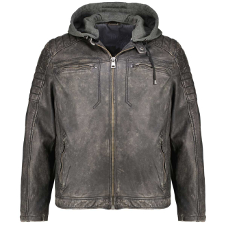 Lederjacke im Biker-Stil anthrazit_KOHLE | 68