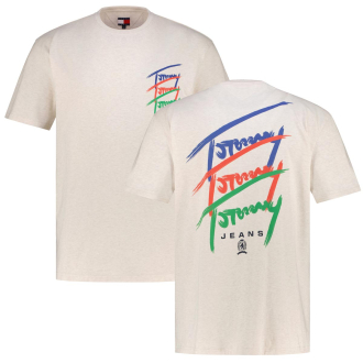 T-Shirt mit Print auf Vorder- und Rückseite cremeweiß_AE3 | 4XL