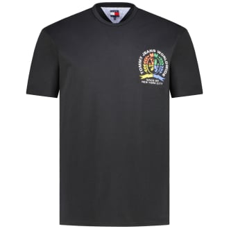 T-Shirt mit Label-Stickerei schwarz_BDS | 3XL