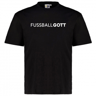 Motto T-Shirt "Fussballgott" schwarz_700 | 4XL