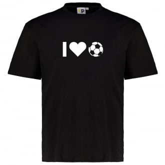 Motto T-Shirt "I Love Fussball" schwarz_700 | 4XL