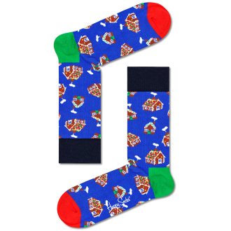 Socke "Gingerbread" blau/rot_6300 | 41-46