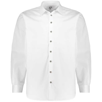 Trachtenhemd mit Elasthan weiß_WEIß | 3XL