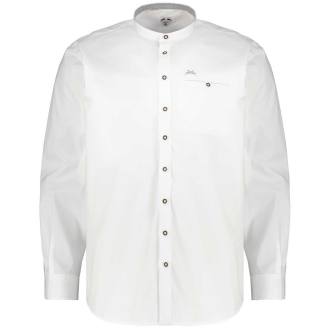 Trachtenhemd mit Elasthan weiß_WEIß | 4XL