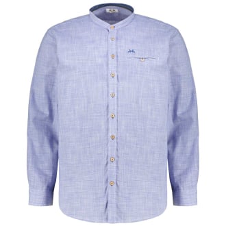 Trachtenhemd aus Baumwolle blau_BLAU | 6XL
