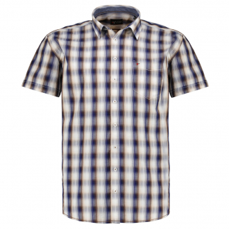 Freizeithemd im Short Style blau/grau_256/4030 | 3XL