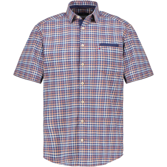 Kariertes Freizeithemd aus Baumwolle blau/orange_658/89 | 6XL