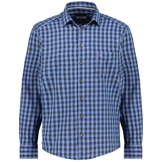 Kariertes Freizeithemd im Short-Style blau/dunkelblau_155/4040 | 5XL