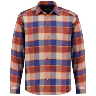 Kariertes Freizeithemd aus Baumwoll-Flanell blau/orange_659/4055 | 5XL
