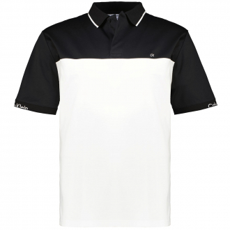 Poloshirt im Colorblock-Design schwarz/weiß_0XQ | 3XL