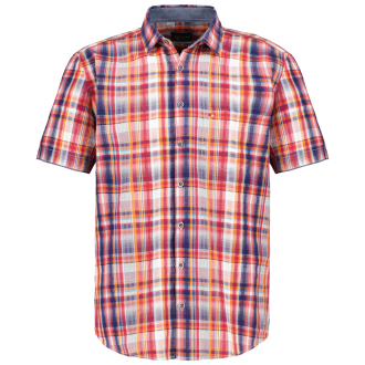 Kariertes Freizeithemd in Seersucker-Qualität, Short Style rot_356 | XXL
