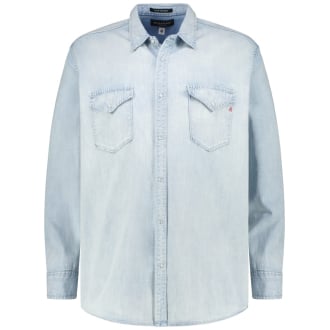 Jeanshemd im Western-Style hellblau_46A/010 | 4XL