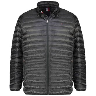 Steppjacke mit Label-Details, packbar schwarz_BDS | 3XL