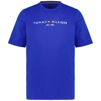 T-Shirt mit Logo-Stickerei mittelblau_C66 | 3XL