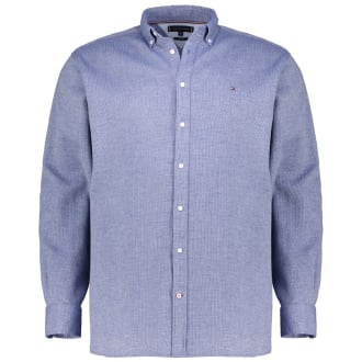 Freizeithemd in Waffel-Optik blau_DXF | 3XL