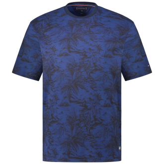 T-Shirt mit Allover-Muster blau_0GY | 3XL