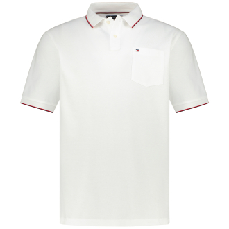 Poloshirt mit Kontrastdetails weiß_YBR | 4XL