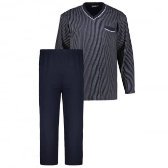 Langer Schlafanzug dunkelblau_360 | 3XL