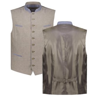 Trachtenweste aus Leinenmischung beige_26 | 62