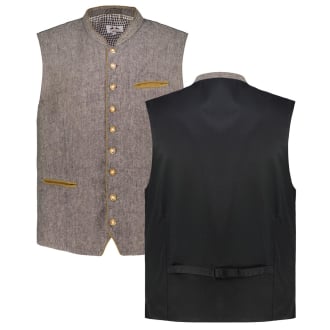 Trachtenweste mit Leinen khaki_KIESEL | 62