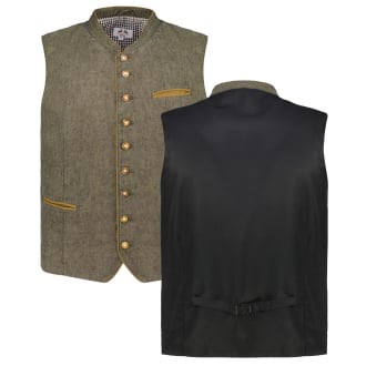 Trachtenweste mit Leinen oliv_OLIVE | 62