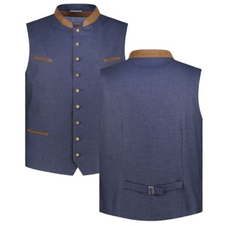 Trachtenweste mit Stretch blau_12 | 62