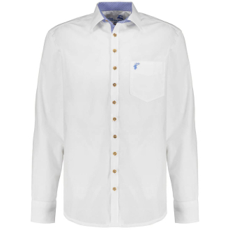 Trachtenhemd mit Kontrastdetails weiß_01 | 4XL