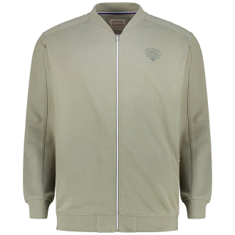 Sweatjacke mit Blousonkragen oliv_29 | 6XL