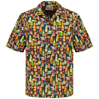 Freizeithemd mit Allover-Print schwarz_SCHWARZ | 3XL