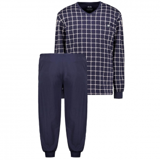 Baumwoll-Pyjama, kariert dunkelblau_635 | 60/62