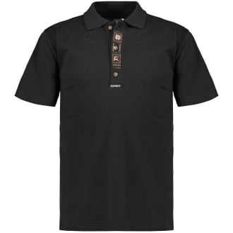 Poloshirt im Trachten-Style schwarz_70 | 3XL