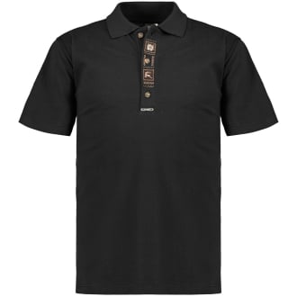 Poloshirt im Trachten-Style schwarz_70 | 8XL