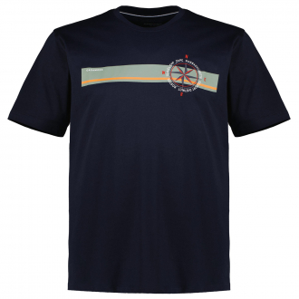 T-Shirt aus Baumwolljersey mit Print- und Stickelementen dunkelblau_108 | 3XL