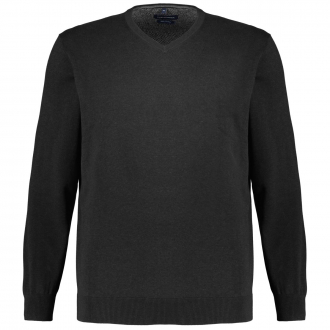 Feinstrick-Pullover aus Pima-Baumwolle schwarz_800 | 3XL