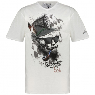 T-Shirt mit Print weiß_0100 | 8XL