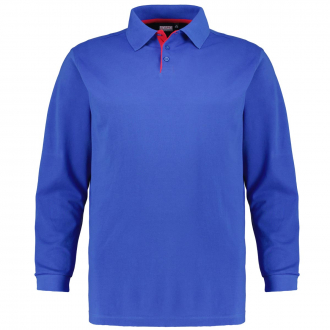 Piqué-Poloshirt mit kontrastfarbener Knopfleiste blau_340 | 3XL