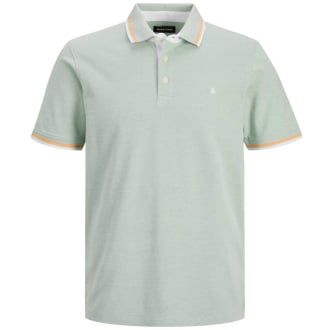 Poloshirt mit Kontrastdetails grün_GRANITE GREEN/PLAY | 5XL