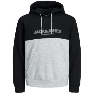 Hoodie im Colorblock mit Logo-Print schwarz_BLACK | 3XL