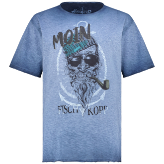 T-Shirt mit Print "Moin Fischkopp" dunkelblau_0142 | 3XL