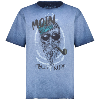 T-Shirt mit Print "Moin Fischkopp" dunkelblau_0142 | 4XL