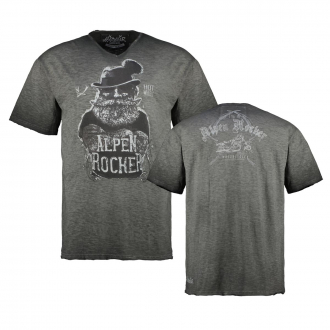 T-Shirt "Alpen Rocker" mit Vorder- und Rückenprint grau_0201 | 3XL