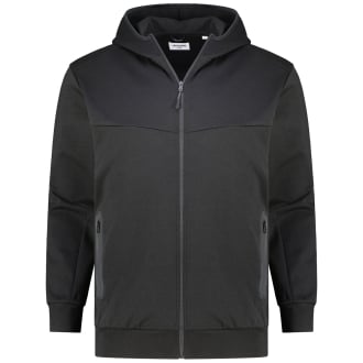 Kapuzenjacke aus Baumwoll-Mix schwarz_BLACK | 3XL