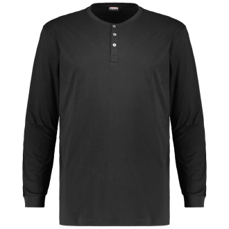 Longsleeve mit Serafinokragen schwarz_700 | 3XL