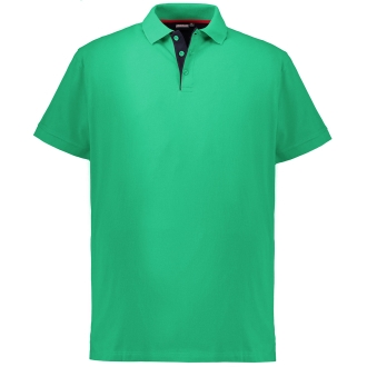 Piqué-Poloshirt mit kontrastfarbener Knopfleiste grün_460 | 3XL