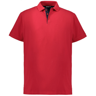 Piqué-Poloshirt mit kontrastfarbener Knopfleiste rot_520 | 3XL
