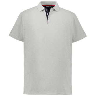 Piqué-Poloshirt mit kontrastfarbener Knopfleiste hellgrau_745 | 3XL