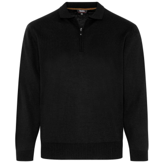 Pullover mit Polokragen, kratzfrei schwarz_100 | 3XL
