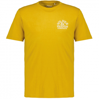 T-Shirt aus Baumwolljersey mit Brustprint gelb_1554 | 3XL